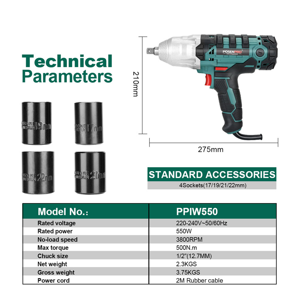 POSENPRO Electric Impact Wrenc - огляд і ціна Power Tools Ingco