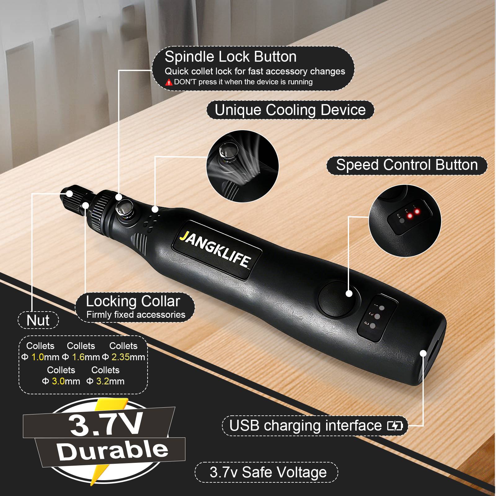 JANGKLIFE USB Cordless Rotary  - огляд і ціна Power Tools Ingco