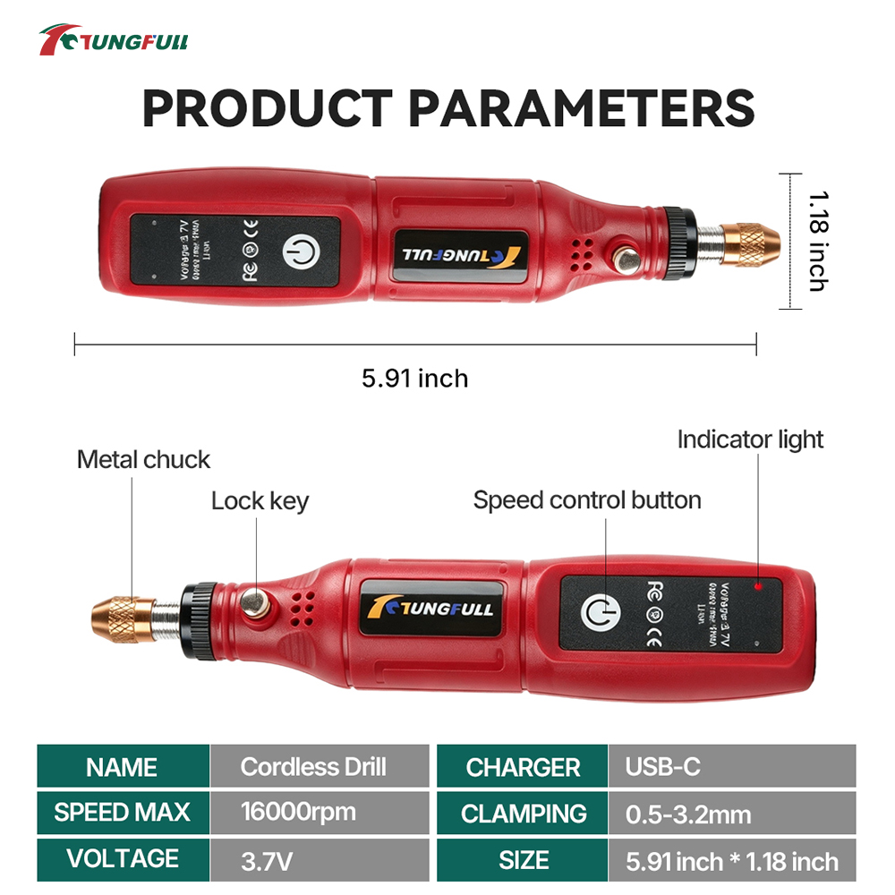 TUNGFULL 3.7V Cordless Rotary  - огляд і ціна Power Tools Ingco