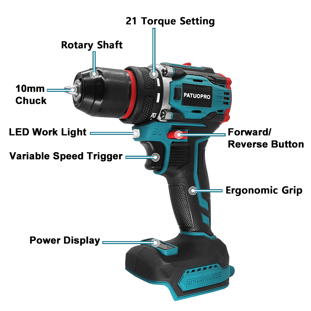 PATUOPRO 21V Wireless Brushles - огляд і ціна Power Tools Ingco